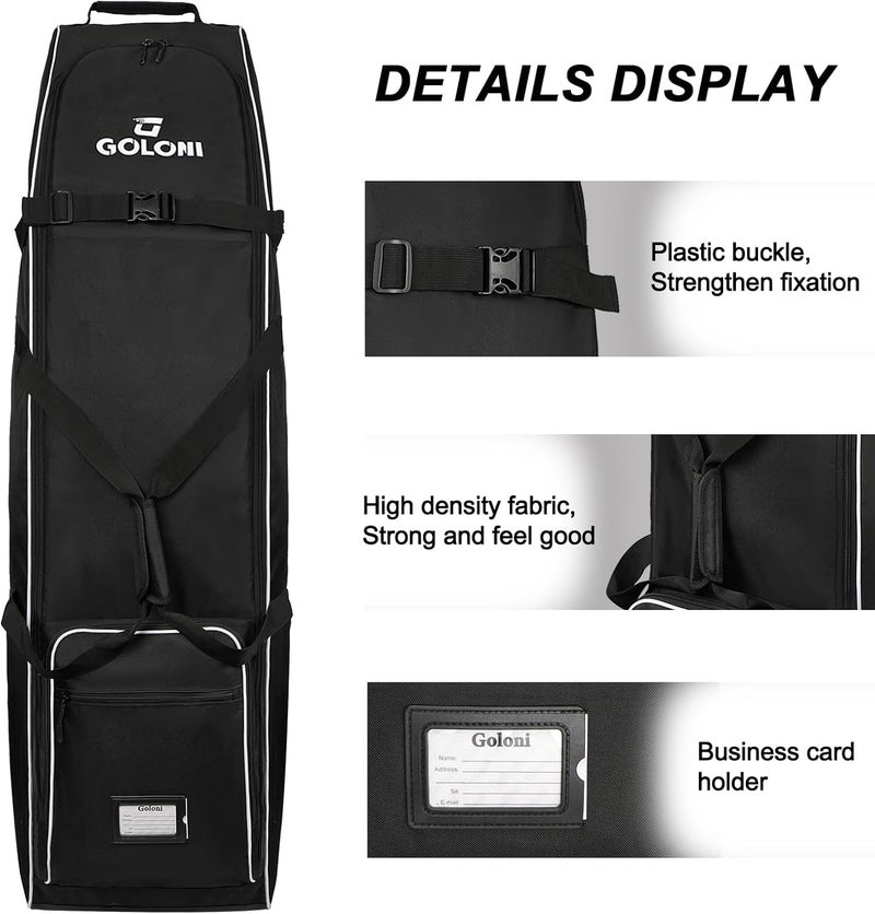 Goloni Golf Travel Bag with Wheels, Golf Travel Case for Airlines, 900D Heavy Duty Oxford Wear-Resistant Soft-Sided - Image 3
